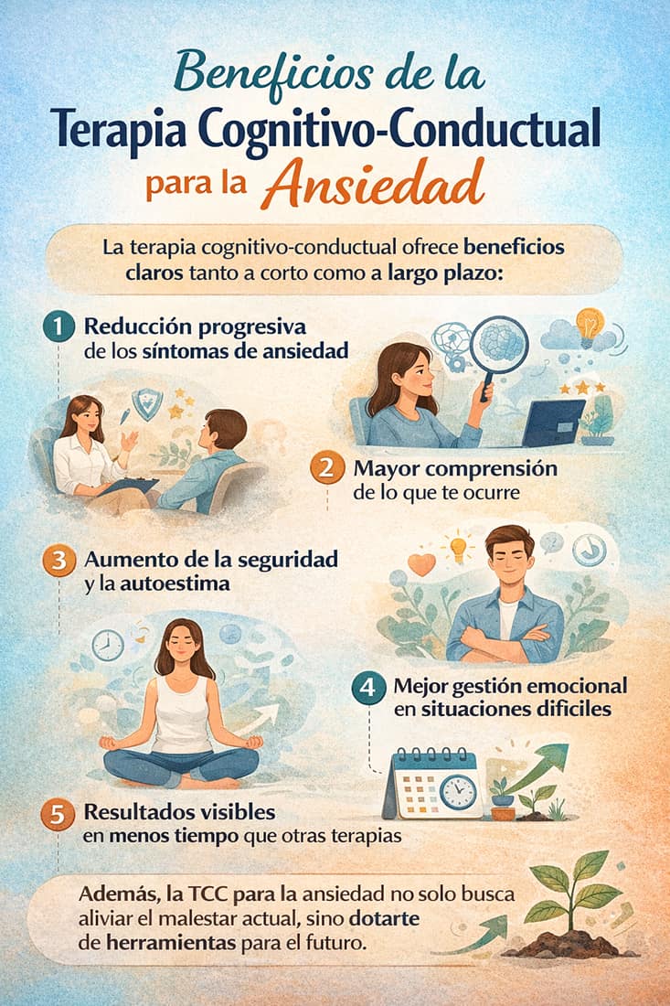 Beneficios de la terapia cognitivo-conductual TCC para la ansiedad